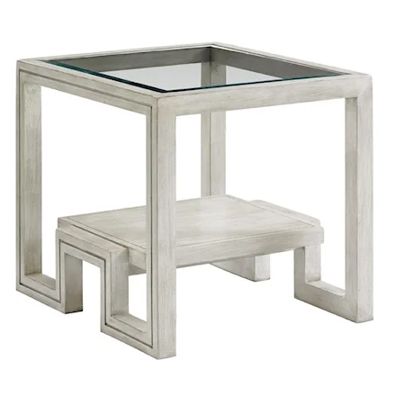 Harper End Table with Glass Top